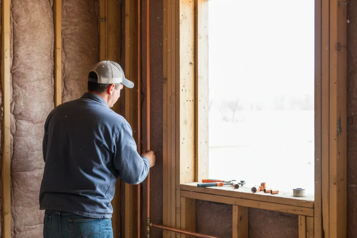 Licensed plumber running new copper supply lines in a Scarborough home